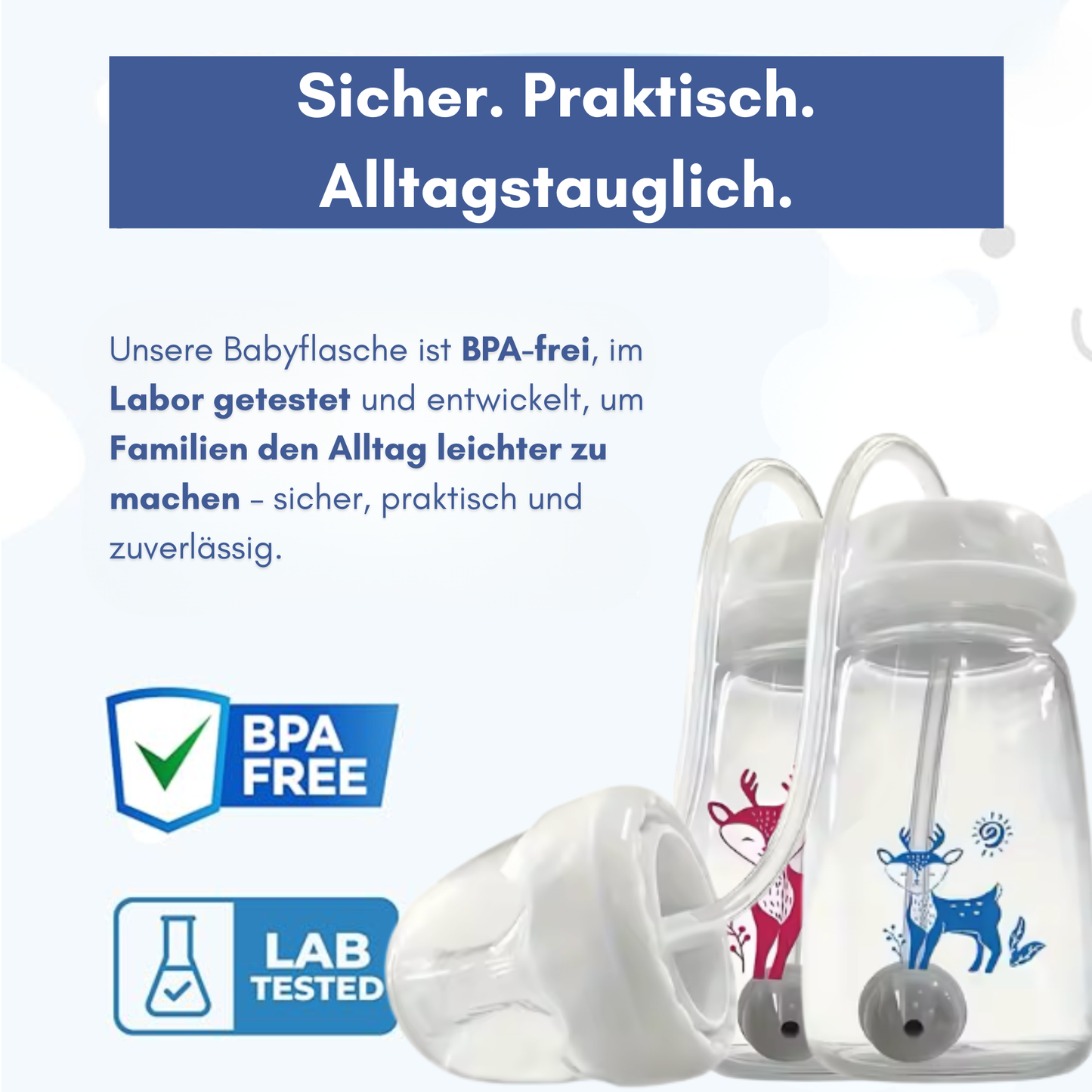 MimiBottle – Die Flasche, die sich selbst hält.