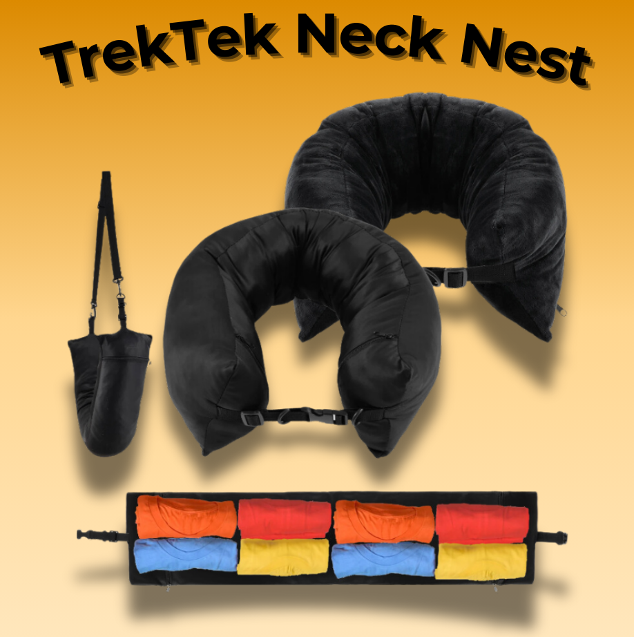 TrekTek Neck Nest - Füllbares Nackenkissen für unterwegs