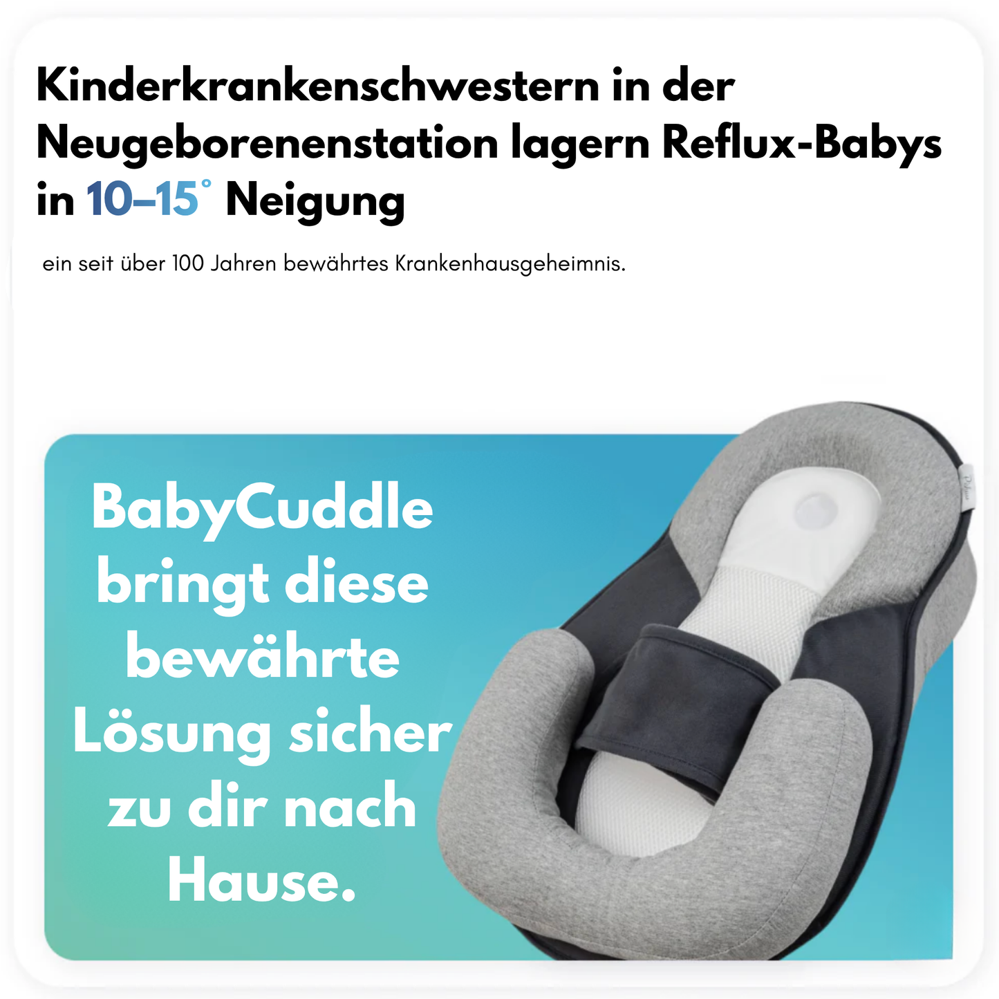 BabyCuddle - Medizinisch sicher. Himmlisch bequem.